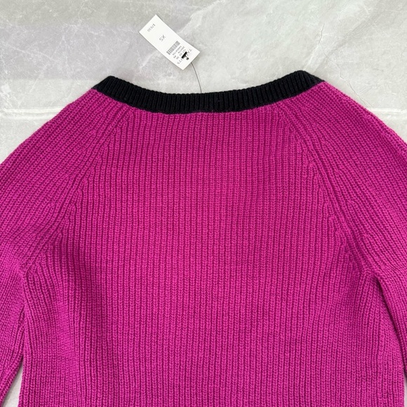 Women’s Talbots Ribbed Color Block Long Sleeve V-Neck Sweater XS - Picture 11 of 16